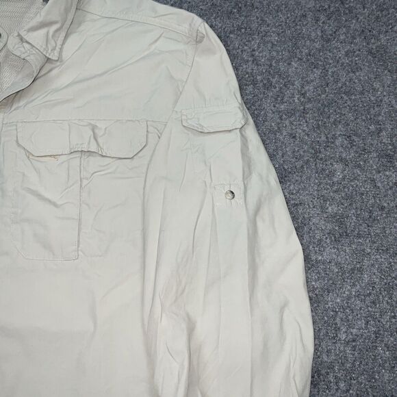 REI Shirt Mens L Beige Button Up Fishing Vented Causal Outdoors - Picture 4 of 13